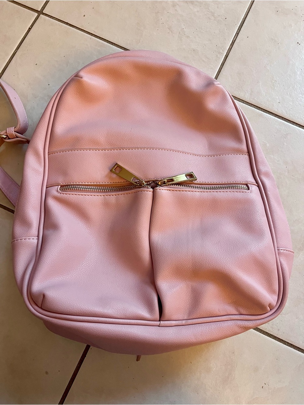 Women's Pink Leather Backpack